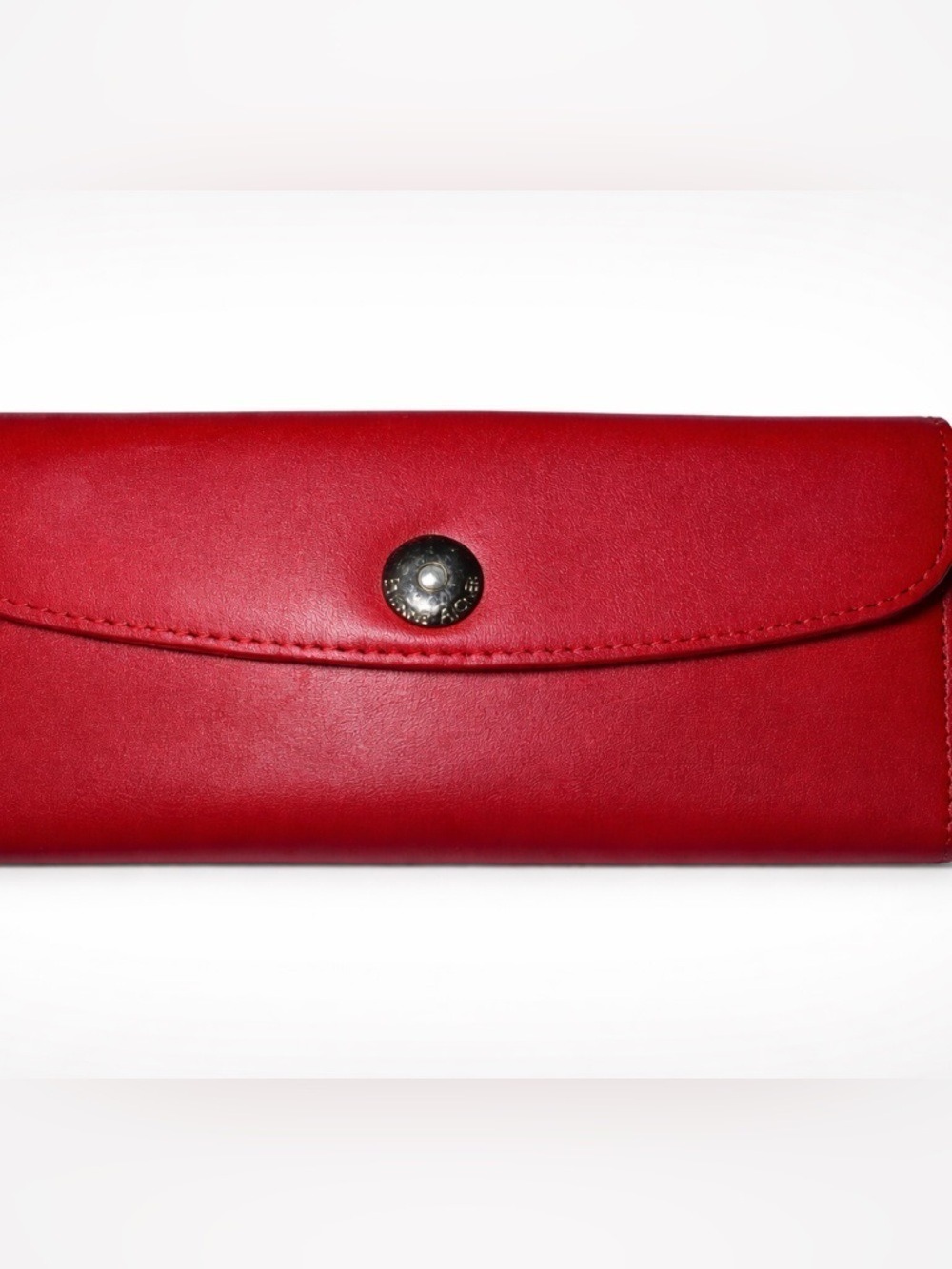 Etienne Aigner Red Leather Wallet Organizer Checkbook Clutch Vintage